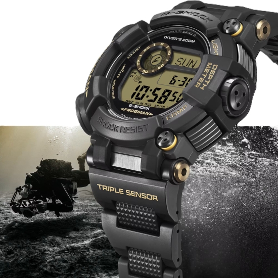 Preview: Casio G-SHOCK Pro FROGMAN Herrenuhr Funk Solar Digital GWF-D1000BC-1ER