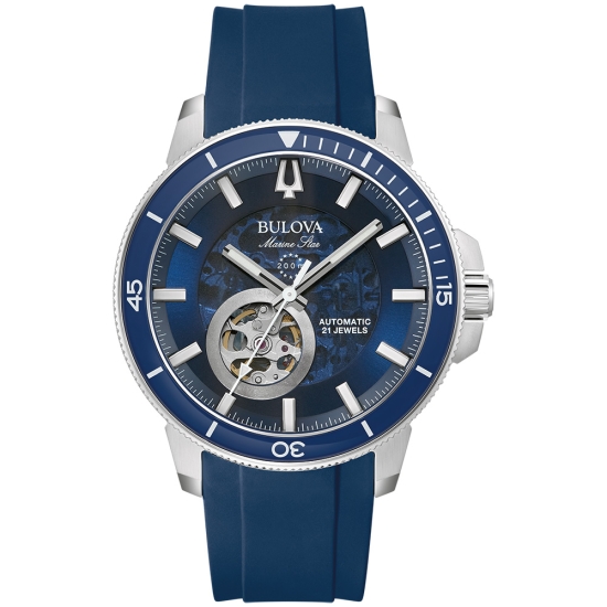 Bulova Herrenuhr Marine Star Automatik 45mm Blau 20BAR 96A303