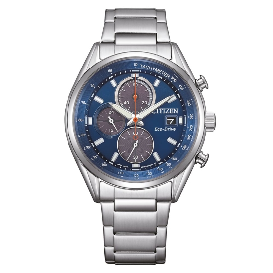 Citizen Herrenuhr Chronograph Eco-Drive Solar Blau 10BAR CA0459-79L