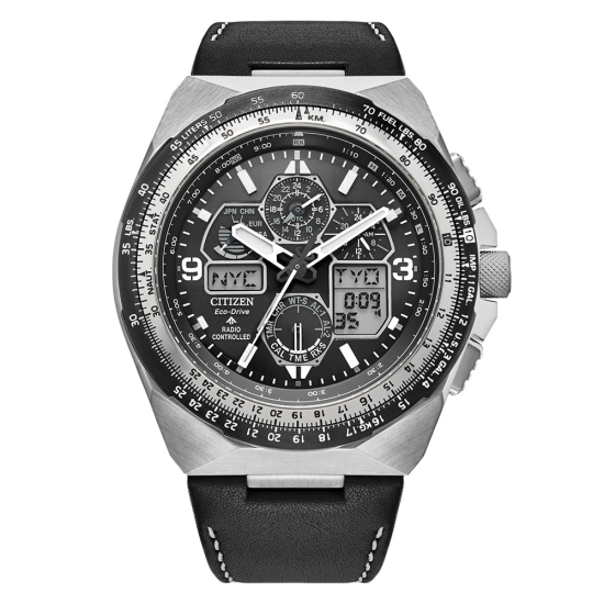 Citizen Herrenuhr Promaster Funkuhr Solar Saphirglas Leder 20BAR JY8149-05E