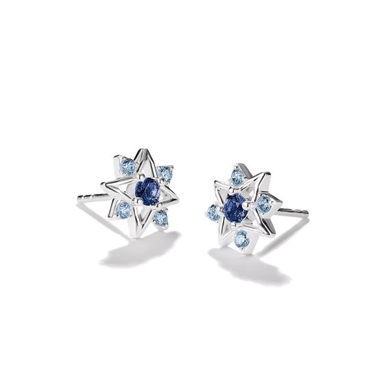THOMAS SABO Ohrstecker 925er Silber Stern Blau H2380-166-1
