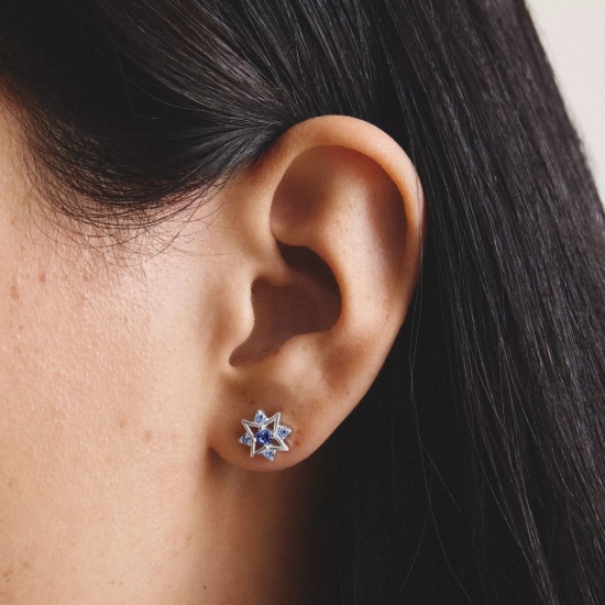 Preview: THOMAS SABO Ohrstecker 925er Silber Stern Blau H2380-166-1
