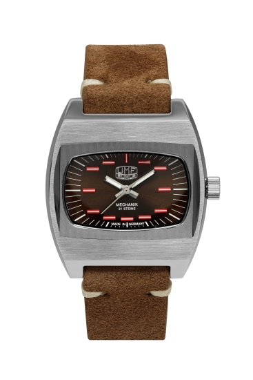 UMF Ruhla Herrenuhr TV Mechanik Saphirglas Braun Limitiert 1452-5