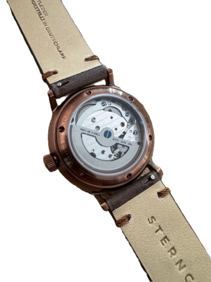 Preview: Sternglas Herrenuhr Modesto Automatik Bronze Leder 38mm Limitiert S02-MOB10-VI17