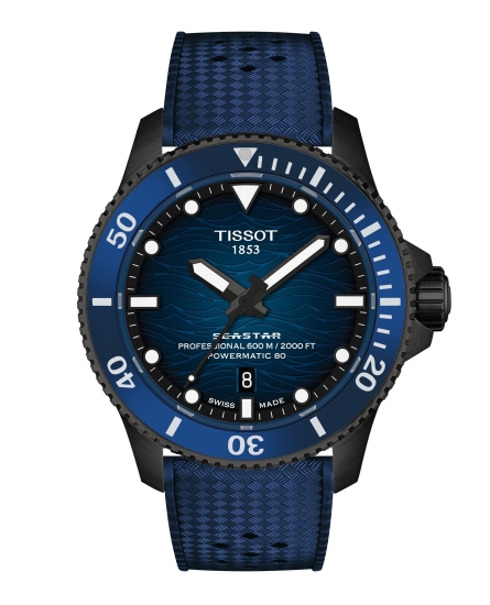 Tissot Herrenuhr Seastar 2000 Automatik Schwarz Blau 43mm T120.907.37.041.00