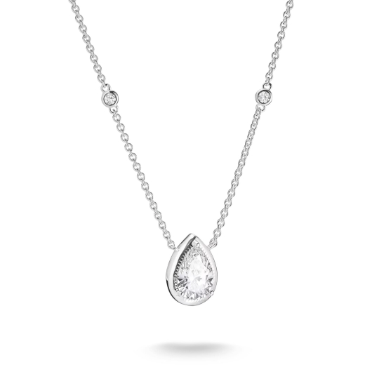 THOMAS SABO Halskette 925er Silber Tropfen Weiß 45-50cm KE2331-051-14-L50V