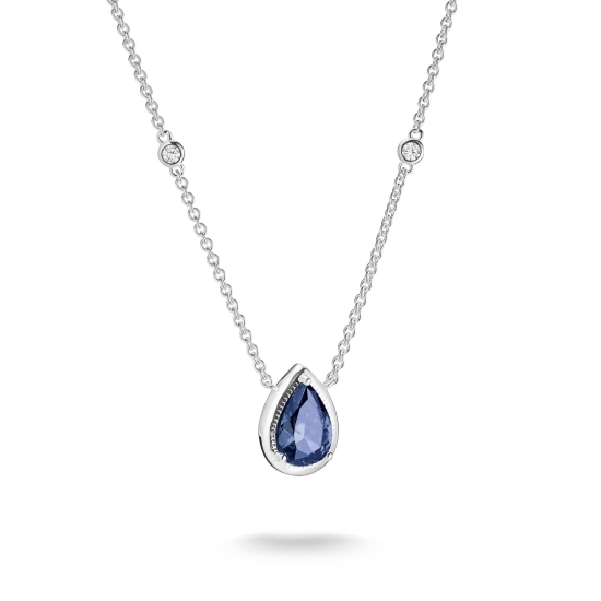 THOMAS SABO Halskette 925er Silber Tropfen Blau 45-50cm KE2331-166-1-L50V