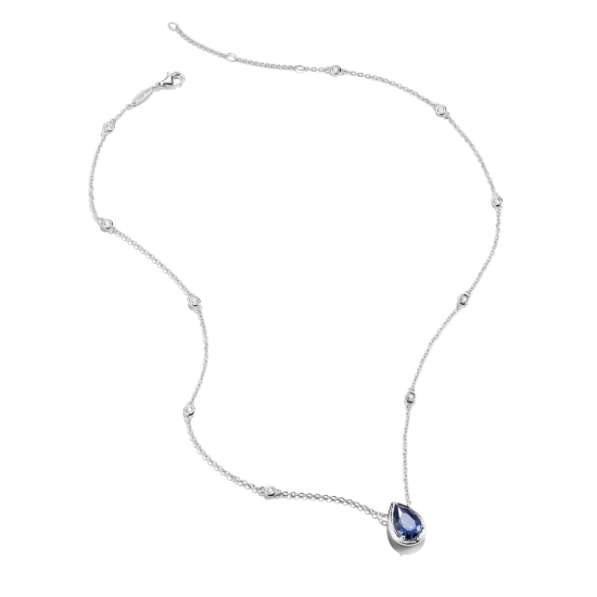 Preview: THOMAS SABO Halskette 925er Silber Tropfen Blau 45-50cm KE2331-166-1-L50V