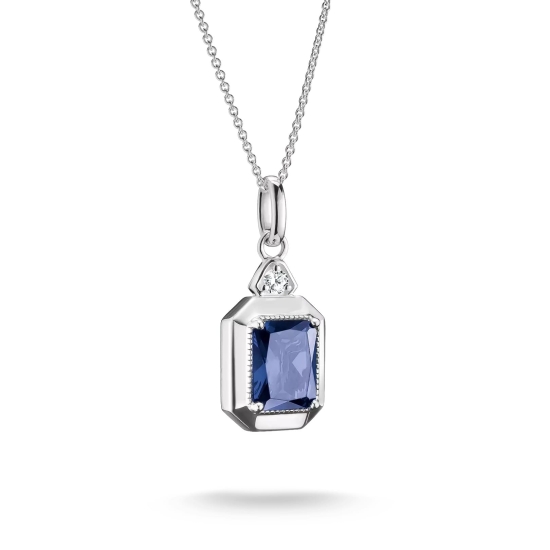 THOMAS SABO Halskette 925er Silber Tropfen Blau 40-45cm KE2381-166-1-L45V