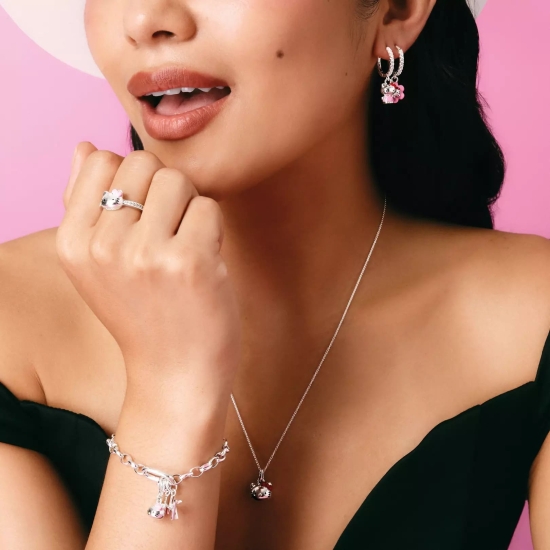 Preview: THOMAS SABO x Hello Kitty Halskette Rote Schleife 40-45cm KE2387-M06-7-L45V