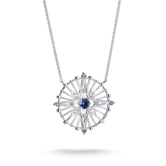 THOMAS SABO Halskette 925er Silber Stern Blau 40-45cm KE2393-166-1-L45V