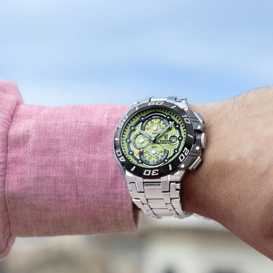 Preview: Festina Chrono Bike 2026 Herrenuhr Datum Grün 20BAR 46mm F20754/3