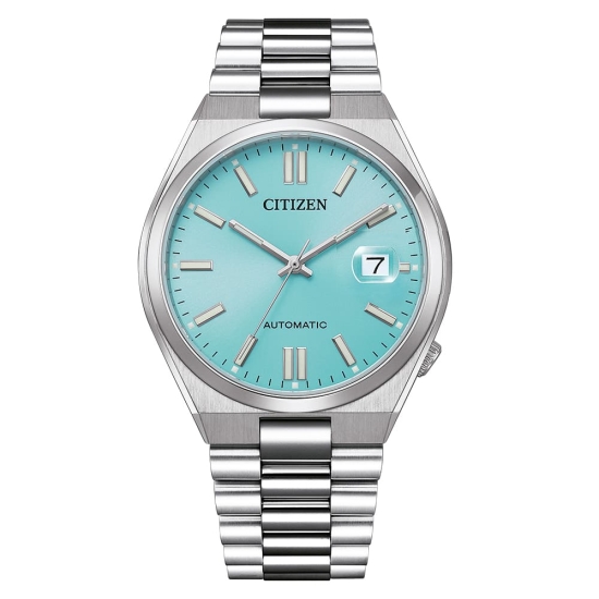 Citizen Herrenuhr Automatik Saphirglas Datum Hellblau 40mm NJ0151-88M