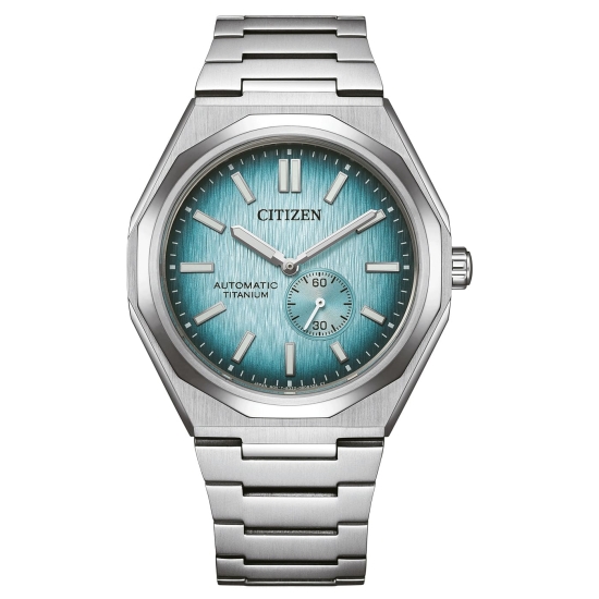 Citizen Herrenuhr Titan Automatik Saphirglas Hellblau 10BAR NK5020-58L
