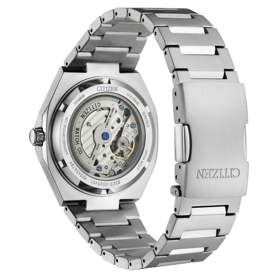 Citizen Herrenuhr Titan Automatik Saphirglas Blau 10BAR NK5020-58M