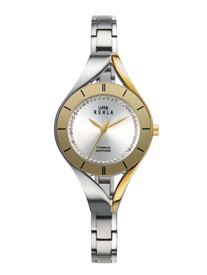 UMR Ruhla Damenuhr Titan Halbspange Saphirglas Bicolor 29mm 26115