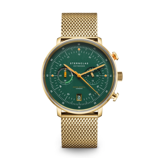 Sternglas Hamburg Chrono Saphirglas Milanaise Goldfarben S01-HCV22-MI05