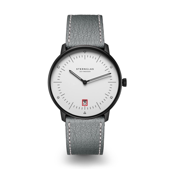 Sternglas Naos Edition Bauhaus III Uhr Schwarz Limited Leder S01-NAB15-CA01