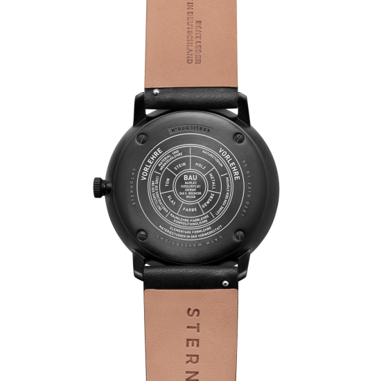 Sternglas Naos Edition Bauhaus III Uhr Schwarz Limited Leder S01-NAB15-EB09