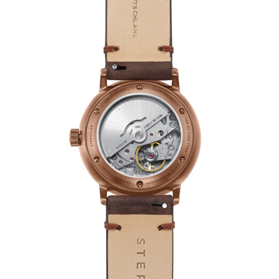 Sternglas Herrenuhr Naos Automatik Dunkelgrün Bronze Leder 38mm S02-NA35-VI17