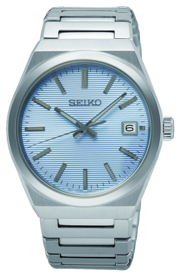 Seiko Herrenuhr Edelstahl Saphirglas Datum 10BAR Blau 39mm SUR599P1