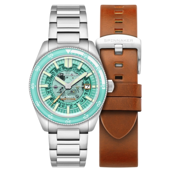 Spinnaker Herrenuhr Automatik Fleuss Saphirglas 43mm Türkis SP-5118-44
