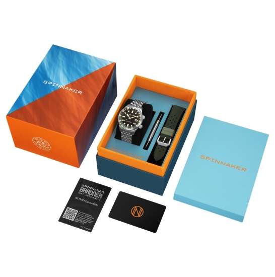 Preview: Spinnaker Herrenuhr Automatik Bradner GMT Saphirglas Grün SP-5121-44