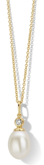 Spirit Icons Damenkette Silber Goldfarben Perle 45cm 10942-45
