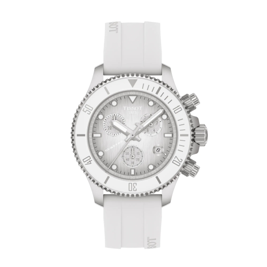 Tissot Unisex Uhr Seastar 1000 Chrono 38mm Weiss T120.217.17.011.00