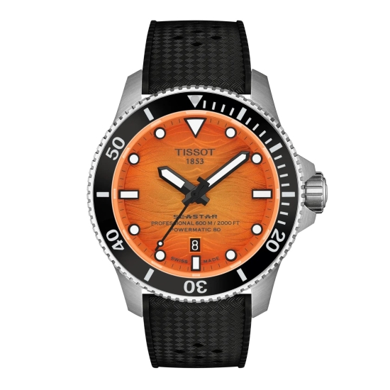 Tissot Herrenuhr Seastar 2000 Automatik Orange Schwarz 44mm T120.907.17.281.00