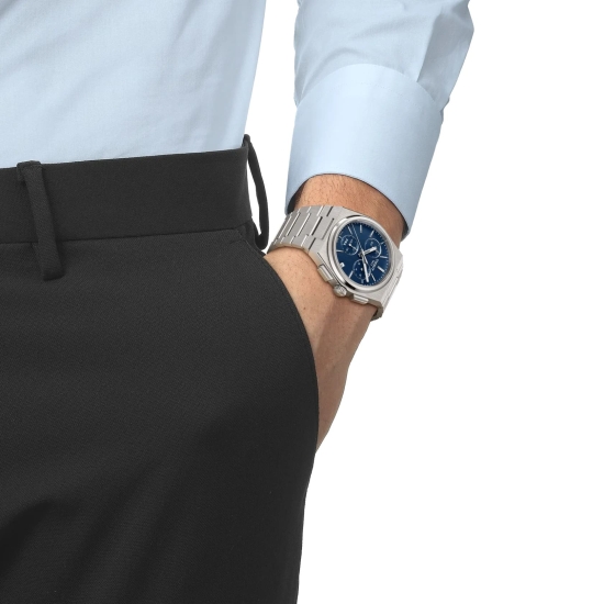 Preview: Tissot Herrenuhr PRX Chrono Quarz Saphirglas Blau 41mm T137.417.11.041.00