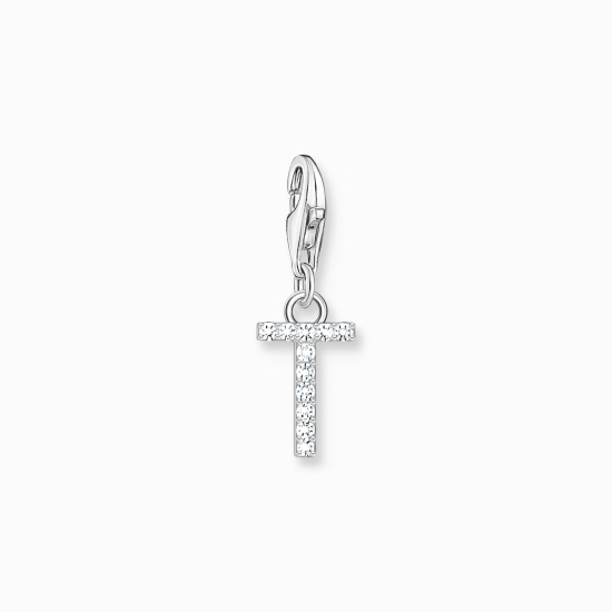 THOMAS SABO Charm Buchstabe T Silber 925 Zirkonia 1957-051-14