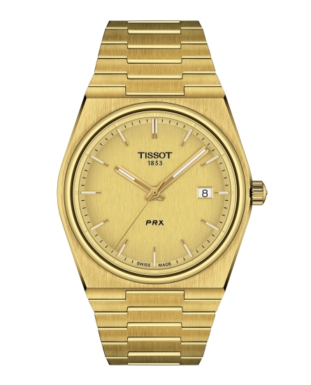 Tissot Herrenuhr PRX 40mm goldfarbend T137.410.33.021.00