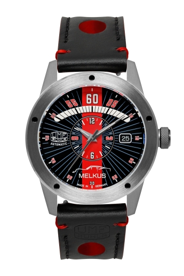 UMF Ruhla Melkus Herrenuhr Automatik Saphirglas Schwarz Rot 1862-2