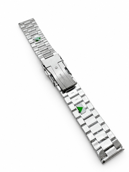 Preview: UMF Ruhla Edelstahl Gliederarmband Ersatzarmband Faltschließe 22mm Stegbreite