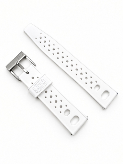 Preview: UMF Ruhla Armband Silikon Weiss Dornschließe 22mm Stegbreite