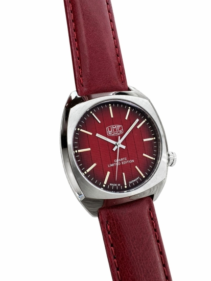 UMF Ruhla Herrenuhr Quarz Edelstahl Saphirglas Rot Limited Edition 1466-5