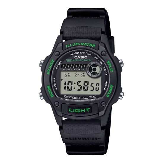 Casio Uhr Kinder Jugend Digital Alarm Licht Stopp 5 BAR Grün W-220H-1A3VEF