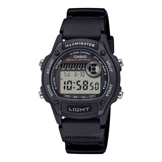 Casio Uhr Kinder Jugend Digital Alarm Licht Stopp 5 BAR Schwarz W-220H-1AVEF