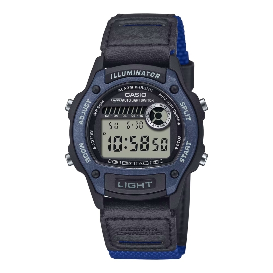 Casio Uhr Kinder Jugend Digital Alarm Licht Stopp 5 BAR Blau W-220HF-2AVEF