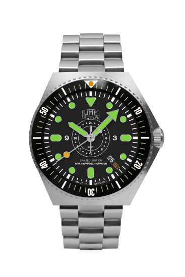 UMF Ruhla Herrenuhr Automatik GMT Schwarz 46mm Limited 1932M-2