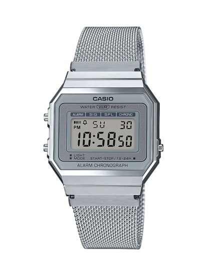 Casio Damenuhr Retro Digital Milanaisearmband A700WEM-7AEF
