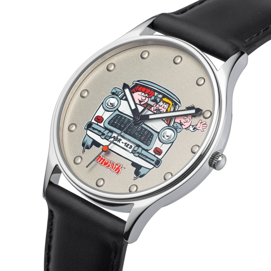 Preview: UMR Ruhla Unisex Uhr Abrafaxe "Trabant" Mineralglas 35mm 53101