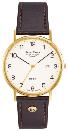 Bruno Söhnle Glashütte Herrenuhr Rondo Goldfarbend 17-33105-921