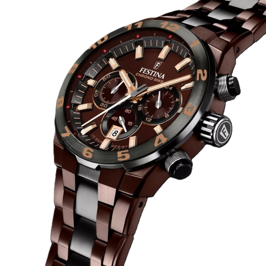 Preview: Festina Chrono Bike Herrenuhr Special Edition Datum Braun 45mm F20708/1