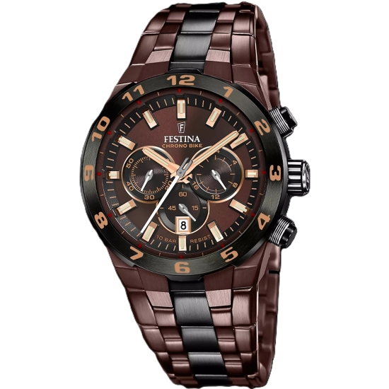 Festina Chrono Bike Herrenuhr Special Edition Datum Braun 45mm F20708/1