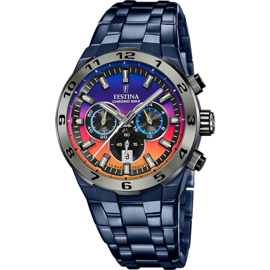 Festina Chrono Bike Herrenuhr Special Edition Datum Blau 45mm F20709/1
