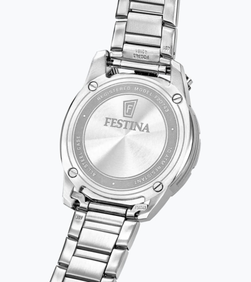 Preview: Festina Herrenuhr Chrono Bullhead Datum Blau 10BAR 45mm F20743/1