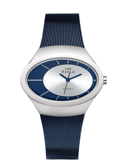 UMR Ruhla Damenuhr Edelstahl Milanaise Blau 39mm 91333
