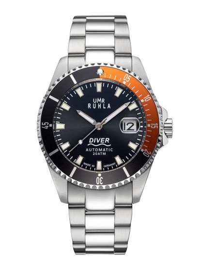 UMR Ruhla Herrenuhr Automatik Taucher Edelstahl Limited Schwarz 80842